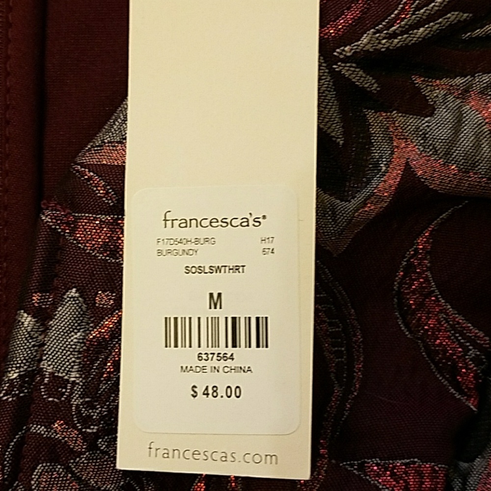 Burgundy and Silver Cocktail/Party Dress - Picture 4 of 5